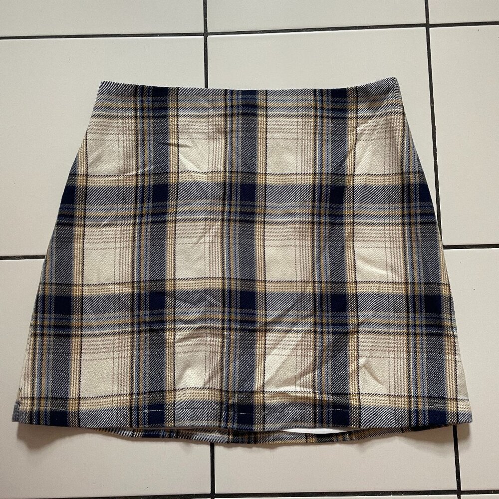 Blue Rain Plaid mini skirt